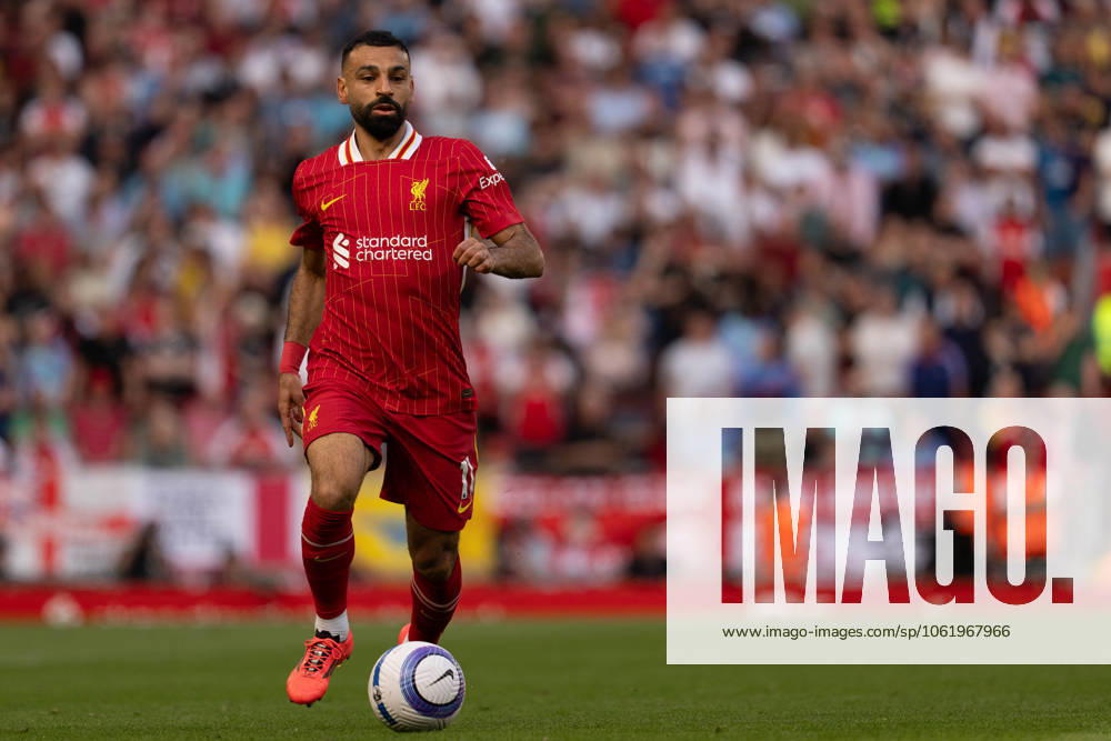 Liverpool FC v Arsenal FC - Premier League Liverpool s Mohamed Salah is seen in action during the Premier League match between Liverpool and Arsenal at Anfield in Liverpool, England, on May 11, 2025. Liverpool Merseyside United Kingdom