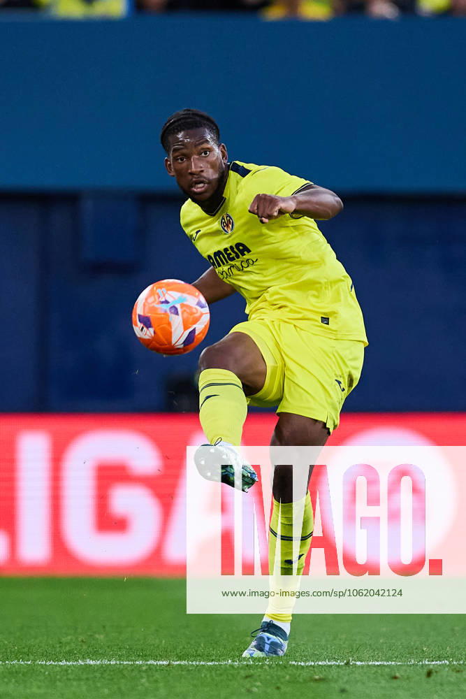 LaLiga EA Sports, Villarreal v Leganes VILLARREAL, SPAIN - MAY 14: Willy Kambwala Centre-Back of Villarreal CF passes the ball during the LaLiga EA Sports match between Villarreal FC and Leganes at Estadio de la Ceramica on May 14, 2025 in Villarreal, Spain. (Photo by Jose Torres Photo Players Images Magara Press) Villarreal Estadio de la Ceramica Spain