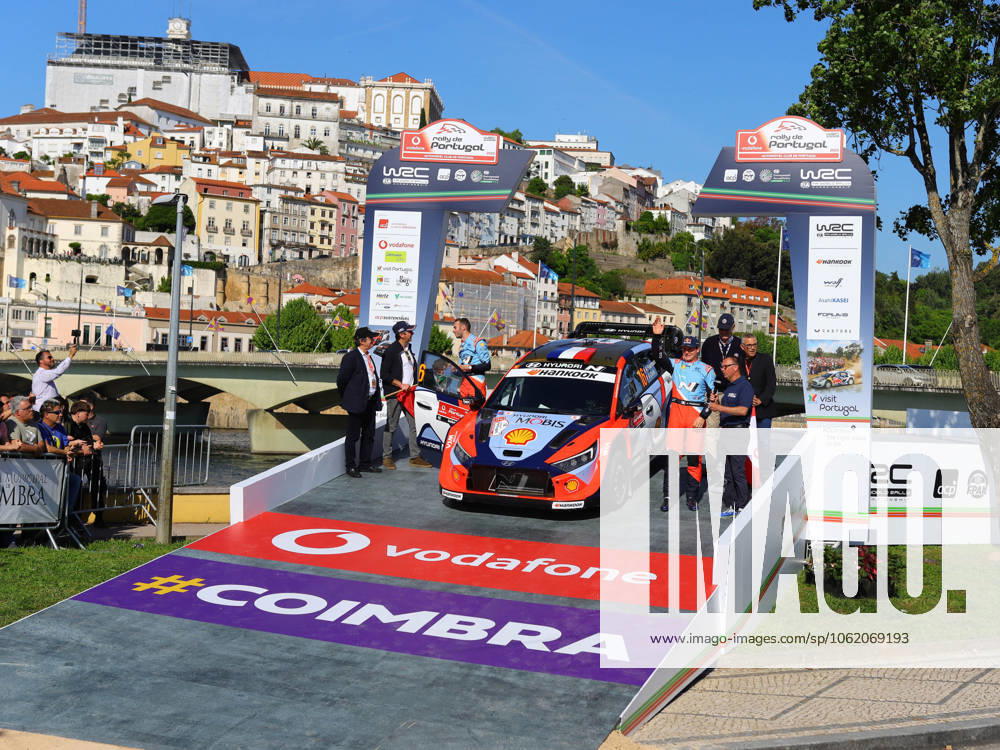 The Driver Adrien Fourmaux And Co-Driver Alexandre Coria Of The Hyundai Shell Mobis World Rally Team, Hyundai i20 N Rally1,In Ceremonial Start,During Fia World Rally Championship WRC, Motorsport Rallye, WM Vodafone Rally De Portugal 2025 ,15 May ,Matosinhos,Portugal