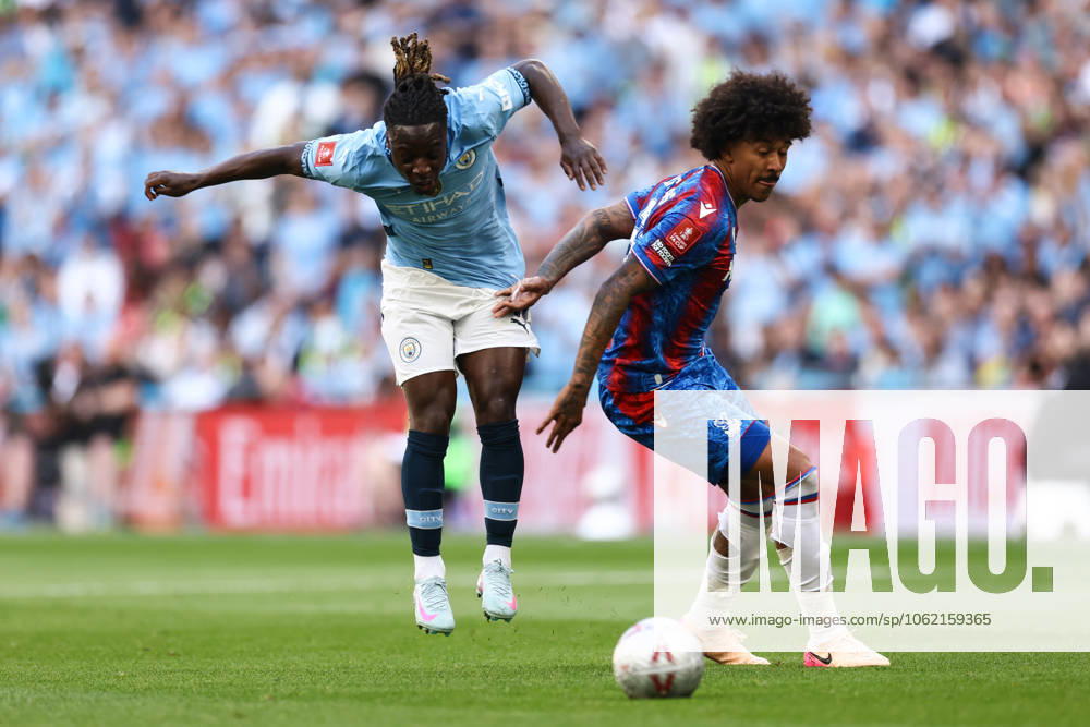 Crystal Palace v Manchester City 17 May 2025, London - FA Cup Final - Crystal Palace v Manchester City - Jeremy Doku of Manchester City and Chris Richards of Crystal Palace - Photo: Jacques Feeney Offside. London UK