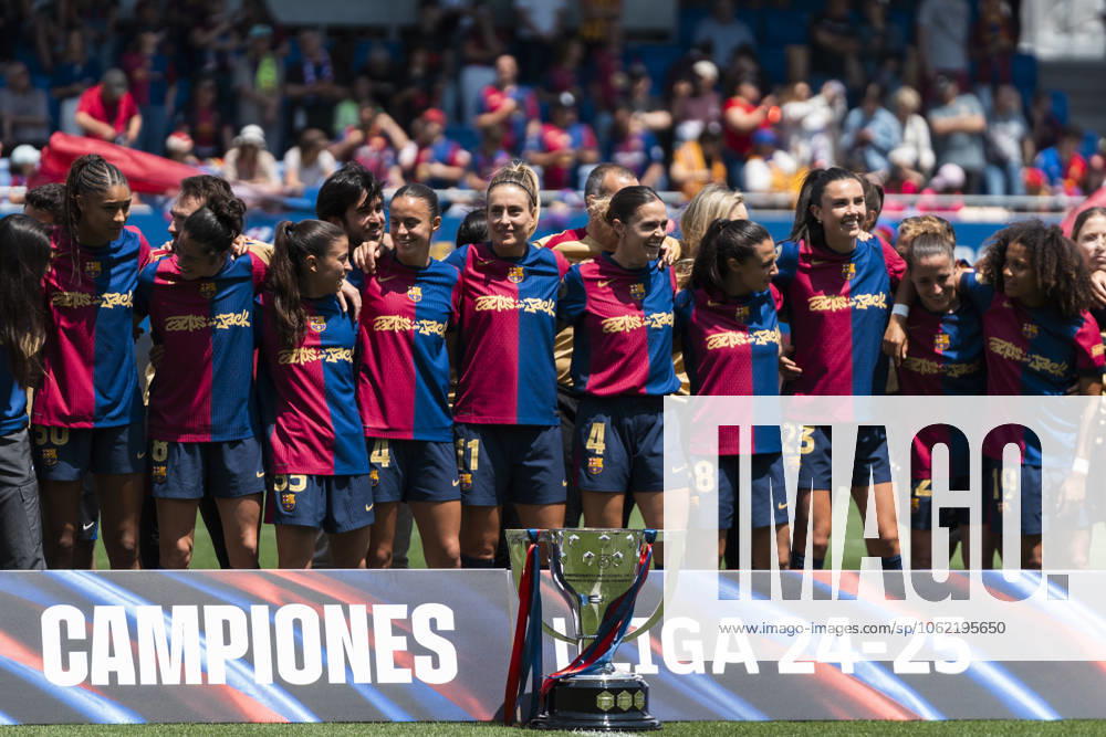 FC Barcelona, Barca Femeni v Athletic Club Femenino - Liga F FC Barcelona team celebrates the title of league MATCHDAY 30 Liga F match between FC Barcelona and Athletic Club last game of the season at Estadi Johan Cruyff on May 18, 2025 in Barcelona, Spain Barcelona Spain
