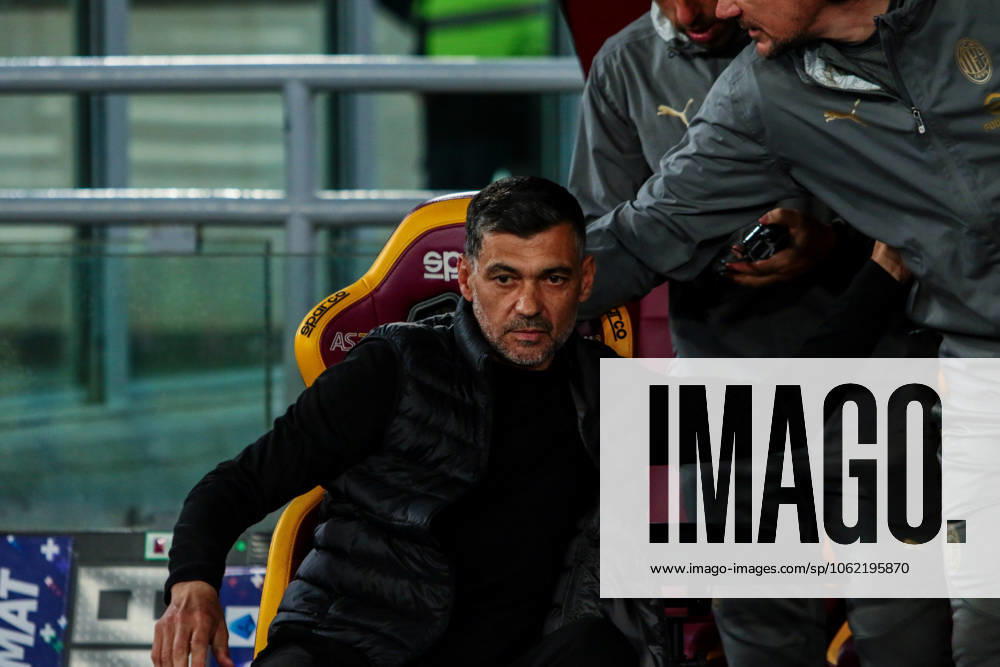 Sergio Sergio Conceicao coach of AC Milan during AS Roma vs AC Milan, Italian soccer Serie A match in Rome, Italy, May 18 2025