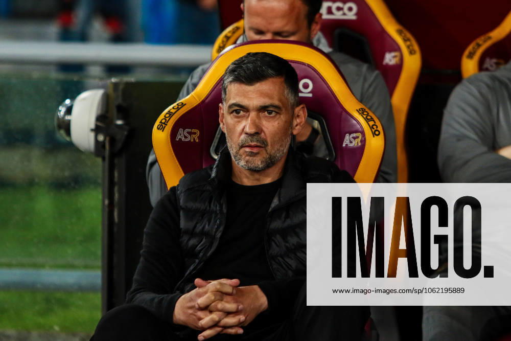 Sergio Sergio Conceicao coach of AC Milan during AS Roma vs AC Milan, Italian soccer Serie A match in Rome, Italy, May 18 2025