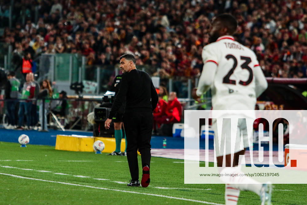 Sergio Sergio Conceicao coach of AC Milan during AS Roma vs AC Milan, Italian soccer Serie A match in Rome, Italy, May 18 2025
