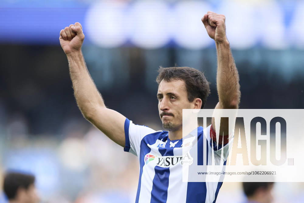 Real Sociead v Girona FC - LaLiga EA Sports Mikel Oyarzabal of Real Sociedad celebrates after scoring goal during the LaLiga EA Sports match between Real Sociedad and Girona FC at Reale Arena on May 18, 2025, in San Sebastian, Spain. San Sebastian Reale Arena Basque Country Spain RL_RSOvGFC_000021