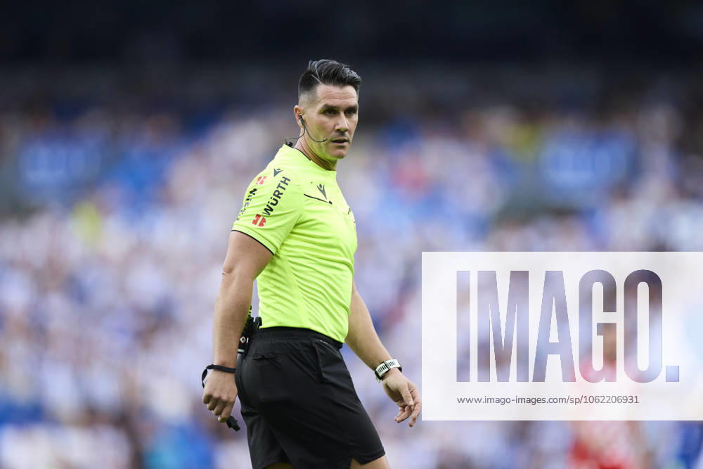 Real Sociead v Girona FC - LaLiga EA Sports Miguel Angel Ortiz Arias looks on during the LaLiga EA Sports match between Real Sociedad and Girona FC at Reale Arena on May 18, 2025, in San Sebastian, Spain. San Sebastian Reale Arena Basque Country Spain RL_RSOvGFC_000031