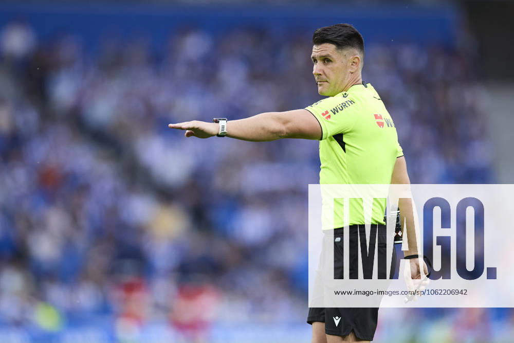 Real Sociead v Girona FC - LaLiga EA Sports Miguel Angel Ortiz Arias reacts during the LaLiga EA Sports match between Real Sociedad and Girona FC at Reale Arena on May 18, 2025, in San Sebastian, Spain. San Sebastian Reale Arena Basque Country Spain RL_RSOvGFC_000042