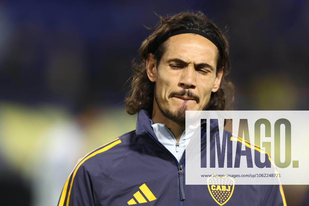 Boca Juniors Uruguayan forward Edinson Cavani gestures before the Argentine Professional Football League 2025 Apertura Tournament quarter-final football match against Independiente, at La Bombonera stadium in Buenos Aires, on May 19, 2025. BUENOS AIRES ARGENTINA