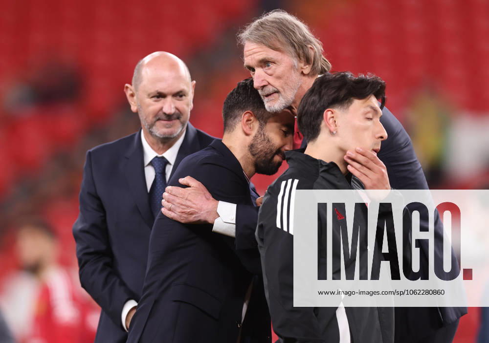 Bilbao, Spain, 21st May 2025. Ruben Amorim manager of Manchester United, ManU shakes hands with Jim Ratcliffe after the Tottenham Hotspur vs Manchester United UEFA Europa League Final match at San Mames, Bilbao. Picture credit should read: David Klein Sportimage . SPI_213_DK_Tottenham_Man_Utd SPI-3943-0216