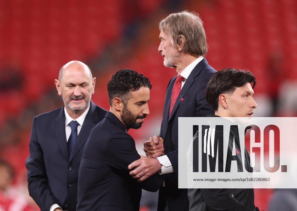 Bilbao, Spain, 21st May 2025. Ruben Amorim manager of Manchester United, ManU shakes hands with Jim Ratcliffe after the Tottenham Hotspur vs Manchester United UEFA Europa League Final match at San Mames, Bilbao. Picture credit should read: David Klein Sportimage . SPI_214_DK_Tottenham_Man_Utd SPI-3943-0217