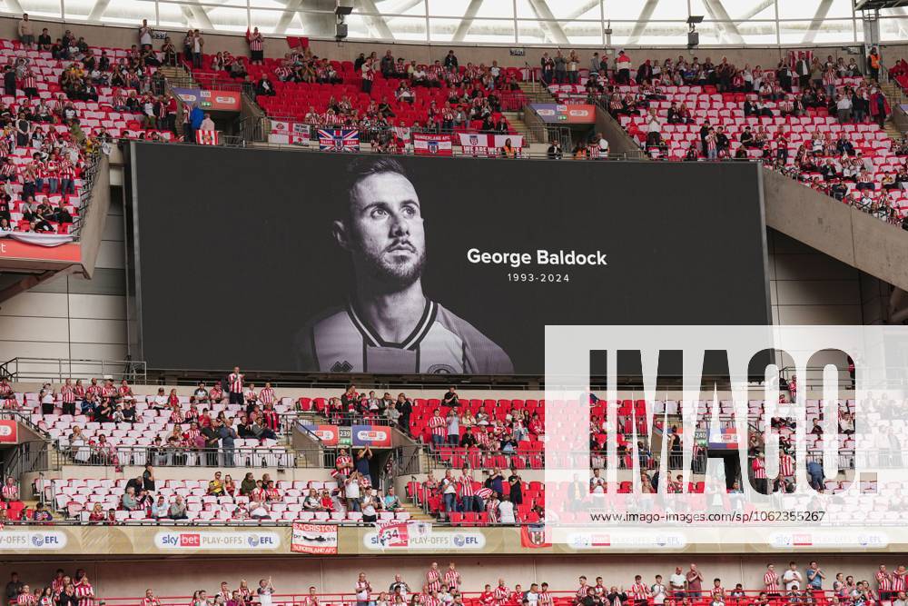 A tribute to former Sheffield United player George Baldock Sheffield United v Sunderland, EFL Sky Bet Championship, Play-Off Final, Football, Wembley Stadium, London, UK