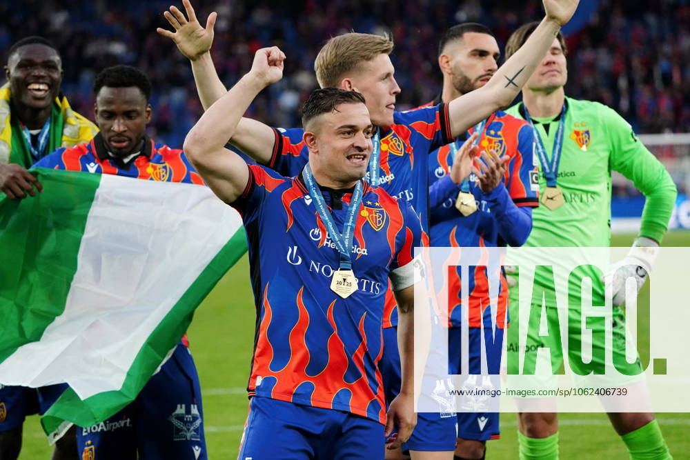 St.Jakob-Park Basel. Fussball Herren Super League Saison 2024 2025 FC Basel - FC Luzern. Bild : ,Xherdan Shaqiri (FC Basel) jubelt Aktion