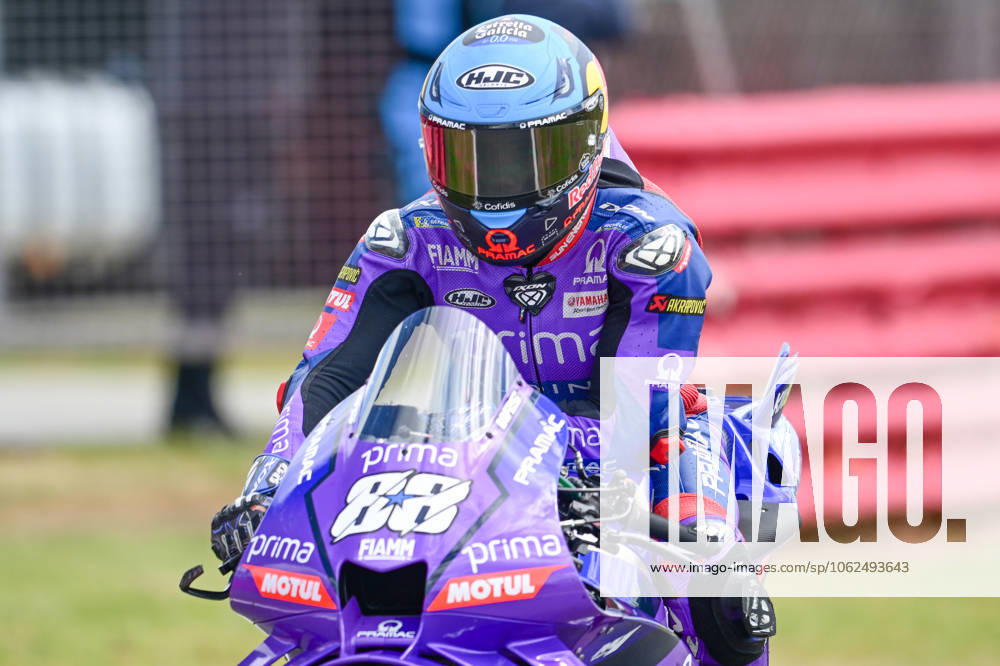 2025 MotoGP Prima Pramac Yamaha MotoGP rider Miguel Oliveira (88) during the British Grand Prix MotoGP 2025 at Silverstone, Towcester, United Kingdom on 25 May 2025. Towcester Silverstone Northamptonshire United Kingdom Editorial use only ,