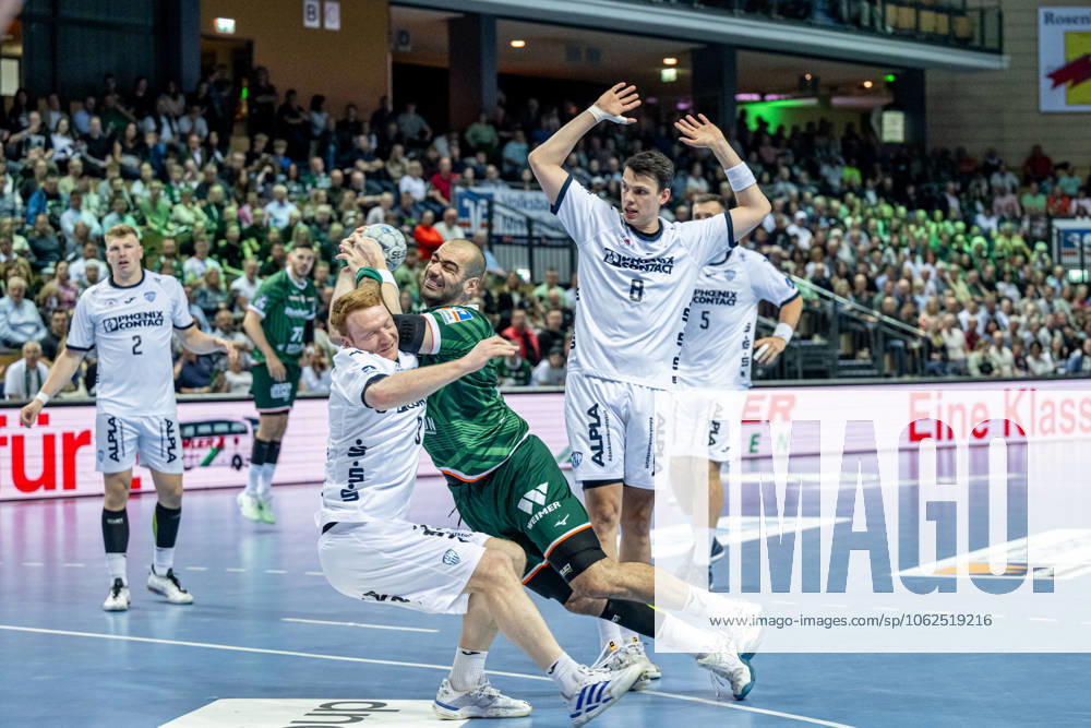 Handball Bundesliga; HSG Wetzlar - TBV Lemgo Lippe, 28.05.25 Vladimir Vranjes (HSG Wetzlar, 14), Frederik Simak (TBV Lemgo Lippe, 8), Nicolai Theilinger (TBV Lemgo Lippe, 3), Jan Brosch (TBV Lemgo Lippe, 5), Lukas Hutecek (TBV Lemgo Lippe, 2) Handball Bundesliga; HSG Wetzlar - TBV Lemgo Lippe: Wetzlar, 28.05.25
