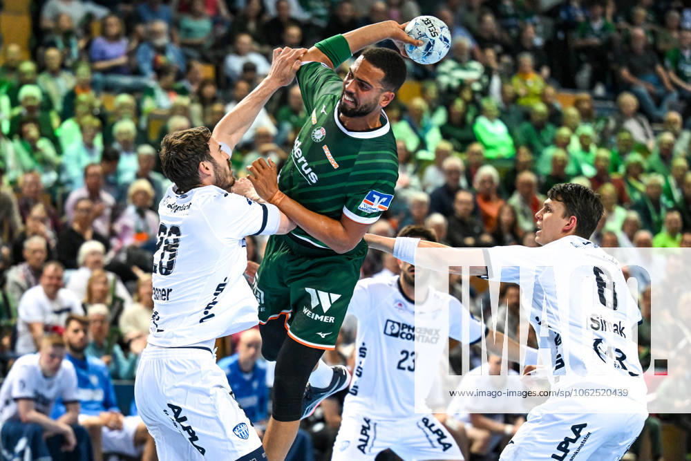 Hendrik Wagner (TBV Lemgo Lippe, 28), Philipp Ahouansou (HSG Wetzlar, 19) und Meeno Carstensen (TBV Lemgo Lippe, 08), GER, HSG Wetzlar vs. TBV Lemgo-Lippe, Handball, Bundesliga, 31. Spieltag, Saison 2024 2025, 28.05.2025 GER, HSG Wetzlar vs. TBV Lemgo-Lippe, Handball, Bundesliga, 31. Spieltag, Saison 2024 2025, 28.05.2025 Wetzlar