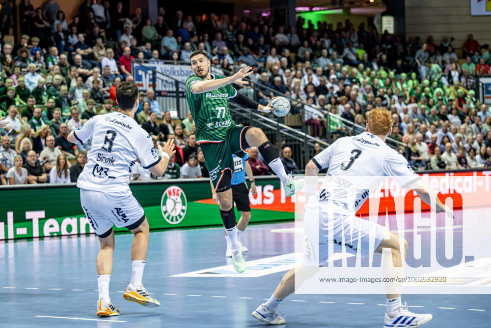 Handball Bundesliga; HSG Wetzlar - TBV Lemgo Lippe, 28.05.25 Stefan Cavor (HSG Wetzlar, 77), Frederik Simak (TBV Lemgo Lippe, 8), Nicolai Theilinger (TBV Lemgo Lippe, 3) Handball Bundesliga; HSG Wetzlar - TBV Lemgo Lippe: Wetzlar, 28.05.25