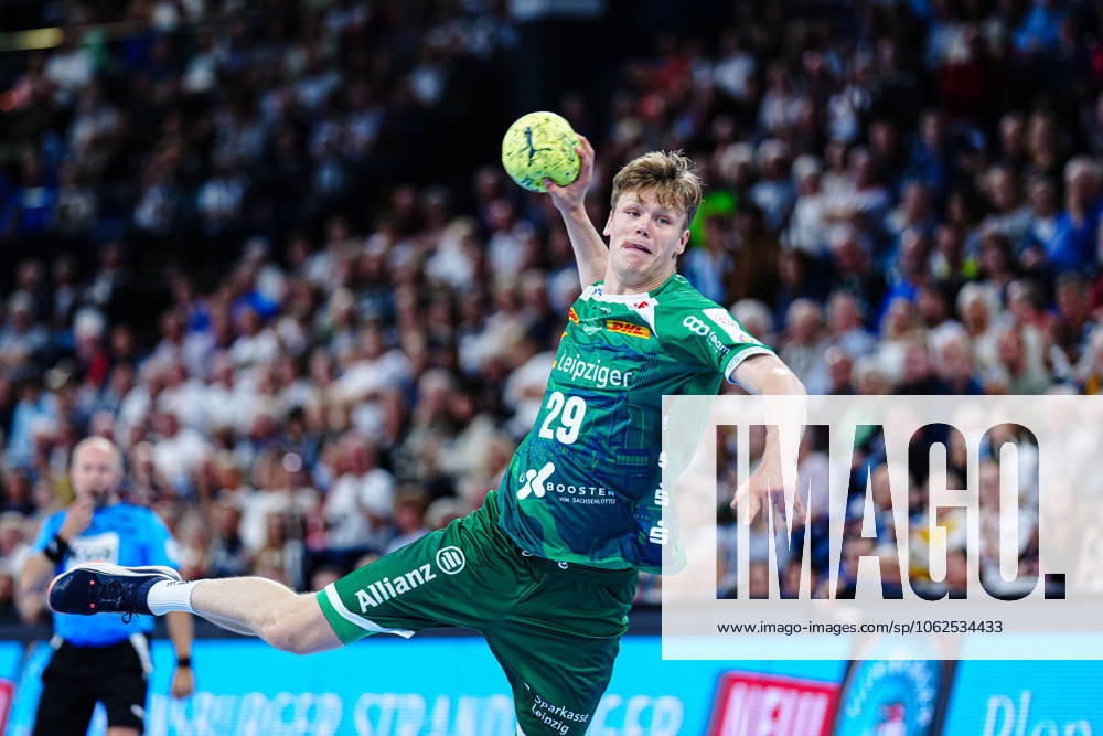 Wurf Tor Friedrich Schmitt (SC DHfK Leipzig, 29) GER, THW Kiel vs. SC DHfK Leipzig, Handball, Bundesliga, Spieltag, 31, Saison 2024 2025, 28.05.2025 GER, THW Kiel vs. SC DHfK Leipzig, Handball, Bundesliga, Spieltag, 31, Saison 2024 2025, 28.05.2025 Kiel