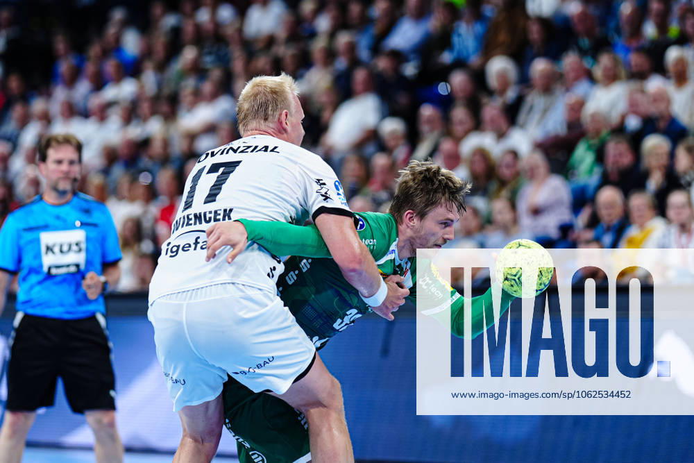 Patrick Wiencek (THW Kiel, 17), Franz Semper (SC DHfK Leipzig, 32) GER, THW Kiel vs. SC DHfK Leipzig, Handball, Bundesliga, Spieltag, 31, Saison 2024 2025, 28.05.2025 GER, THW Kiel vs. SC DHfK Leipzig, Handball, Bundesliga, Spieltag, 31, Saison 2024 2025, 28.05.2025 Kiel
