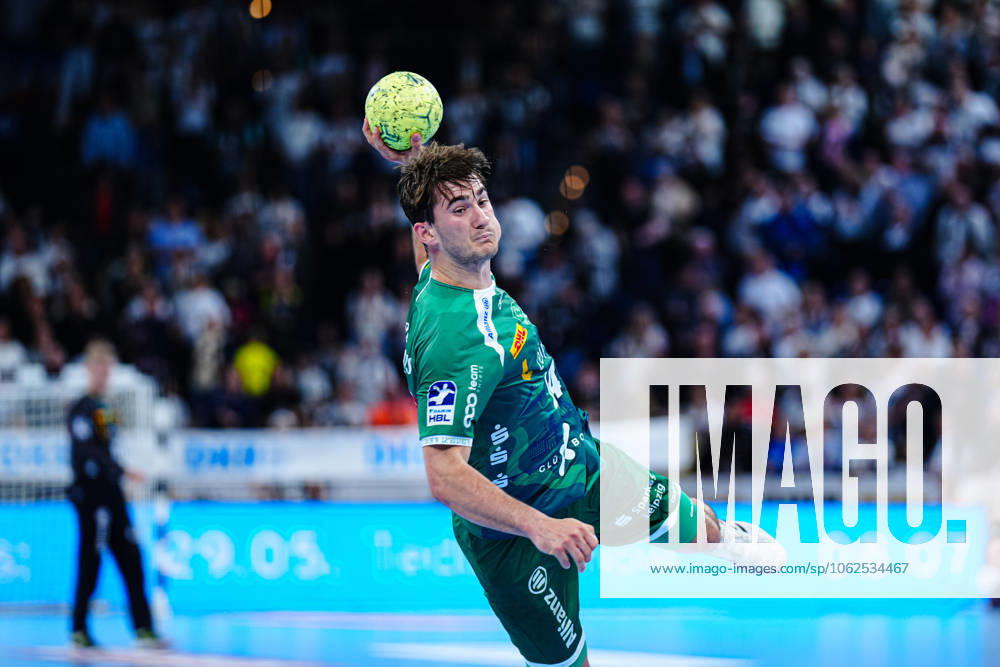 Wurf Tor Stephan Seitz (SC DHfK Leipzig, 44) GER, THW Kiel vs. SC DHfK Leipzig, Handball, Bundesliga, Spieltag, 31, Saison 2024 2025, 28.05.2025 GER, THW Kiel vs. SC DHfK Leipzig, Handball, Bundesliga, Spieltag, 31, Saison 2024 2025, 28.05.2025 Kiel