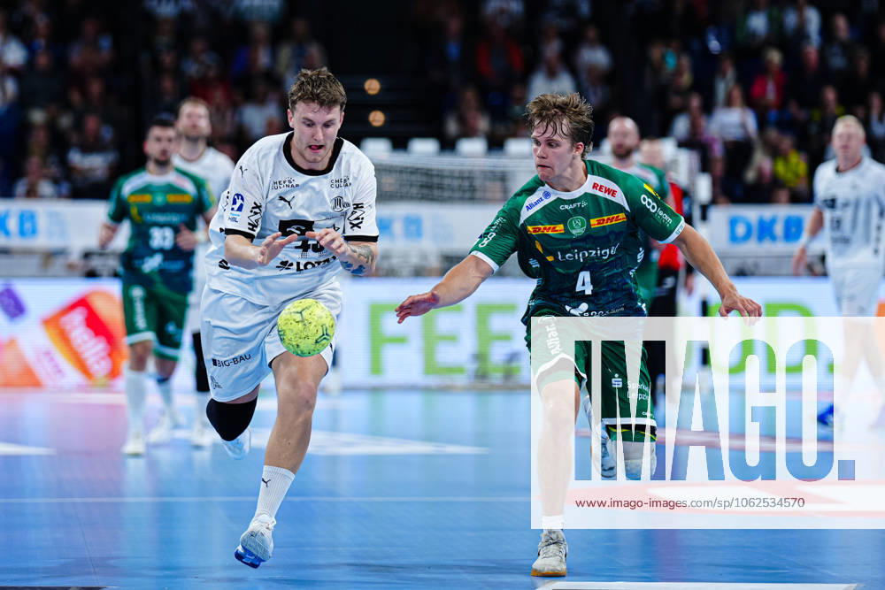 Emil Wernsdorf Madsen (THW Kiel, 45), Andri Mar Runarsson (SC DHfK Leipzig, 04) GER, THW Kiel vs. SC DHfK Leipzig, Handball, Bundesliga, Spieltag, 31, Saison 2024 2025, 28.05.2025 GER, THW Kiel vs. SC DHfK Leipzig, Handball, Bundesliga, Spieltag, 31, Saison 2024 2025, 28.05.2025 Kiel