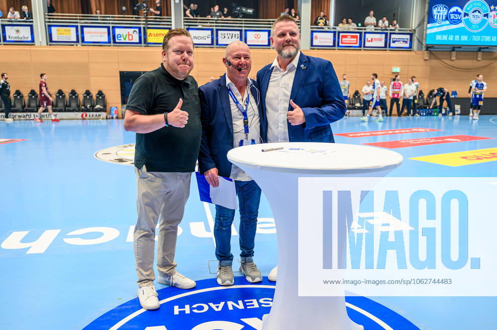 Koetter Security unterschreibt für eine weiter Partnerschaft, Rene Witte (Geschaeftsfuehrer, ThSV Eisenach GER, ThSV Eisenach gegen 1 VfL Potsdam, Handball, 1. Bundesliga, 33.Spieltag, Saison 2024 2025, 04.06.2025 GER, ThSV Eisenach gegen 1 VfL Potsdam, Handball, 1. Bundesliga, 33.Spieltag, Saison 2024 2025, 04.06.2025 Eisenach
