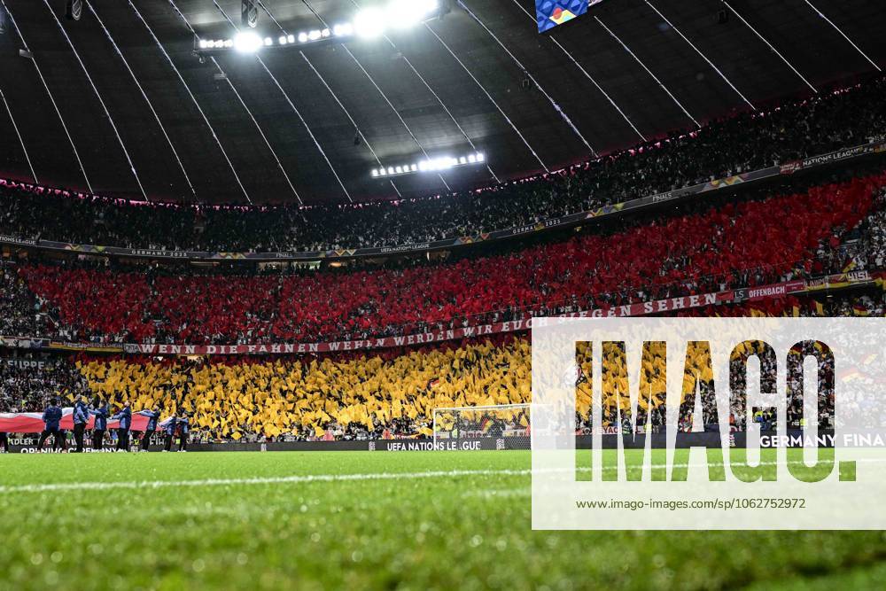 Choreografie Choreo Deutsche Fans, Deutschland vs. Portugal, Fussball, UEFA Nations League, Halbfinale, 04.06.2025 Muenchen Bayern Deutschland