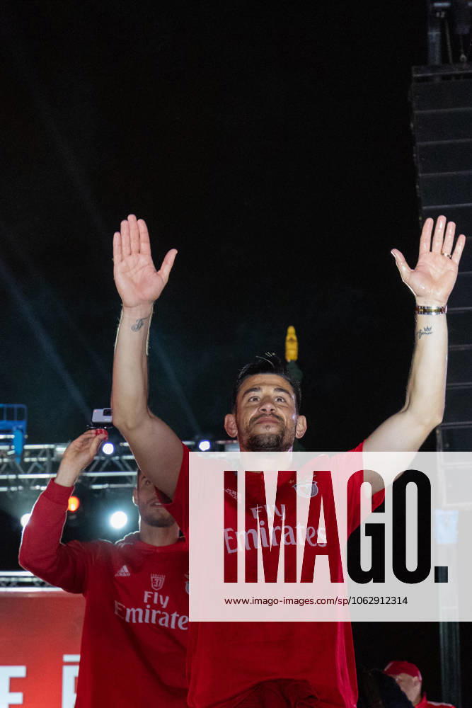 Benfica midfielder from Portugal PIZZI (21) celebrating after winning the Liga NOS at Marques de Pombal Lisbon Portugal - ZUMAs359 20190519_zsp_s359_011