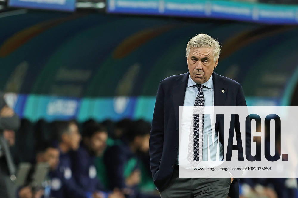 10th June 2025, Sao Paulo, Brazil: Brazil s national football team head coach, Italian Carlo Ancelotti during the match between Brazil and Paraguay for the 16th round of the FIFA 2026 qualifiers, at Arena Corinthians Stadium, in Sao Paulo, Brazil ActionPlus12800237 HeulerxAndrey Content restricted for UK based newspaper