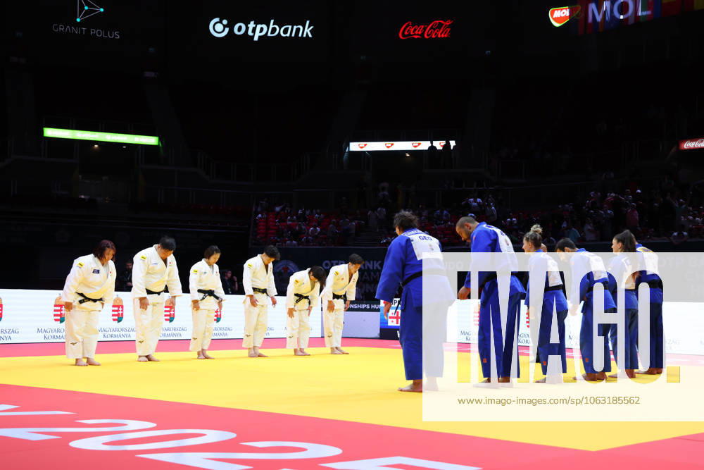 (L-R) Japan team group, Mannschaftsbild, Totale (JPN), Georgia team group (GEO), JUNE 20, 2025 -Judo : World Judo Championships Budapest 2025 Mixed teams Semi-final match at Papp Laszlo Budapest Sports Arena, Budapest, Hungary. Noxthirdxpartyxsales (295436762)
