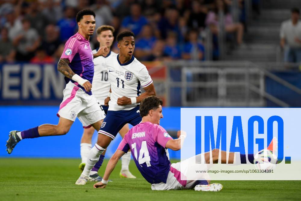 Omari Hutchinson of England U21, U 21 takes a shot at goal England U21 v Germany U21, UEFA U21 Championship, Final, National Football Stadium, Bratislava, Slovakia - 28 Jun 2025Bratislava National Football Stadium Slovakia