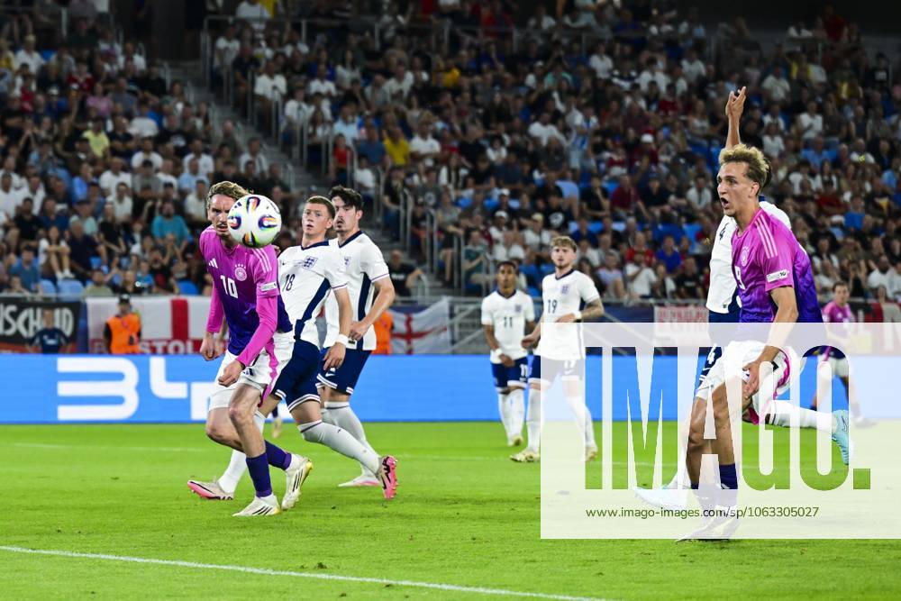 BRATISLAVA - Nick Woltemade of Germany U21, U 21 Jay Stansfield of England U21, Jarell Quansah of England U21, Nelson Weiper of Germany U21 (l-r) at the National Football Stadium during the Under-21 European Championship, EM, Europameisterschaft final between Young England and Young Germany. ANP Hollandse Hoogte UEFA European Under-21 Championship 2025 Final 2024 25 ANPxSportx xGerritxvanxKeulenxIVx 530647564 originalFilename: 530647564
