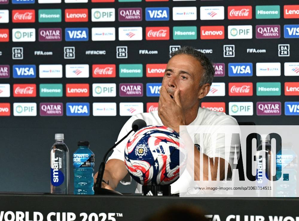 Paris Saint-Germain Training Session and press conference, PK, Pressekonferenz - FIFA Club World Cup 2025 ATLANTA, GEORGIA - JUNE 28: Luis Enrique, Head Coach of Paris Saint-Germain, speaks to the media during the Press Conference ahead of their FIFA Club World Cup 2025 Round of 16 match between Paris Saint-Germain and Inter Miami CF at Mercedes-Benz Stadium on June 28, 2025 in Atlanta, Georgia. Waleed Zein Anadolu Atlanta United States. Editorial use only. Please get in touch for any other usage.