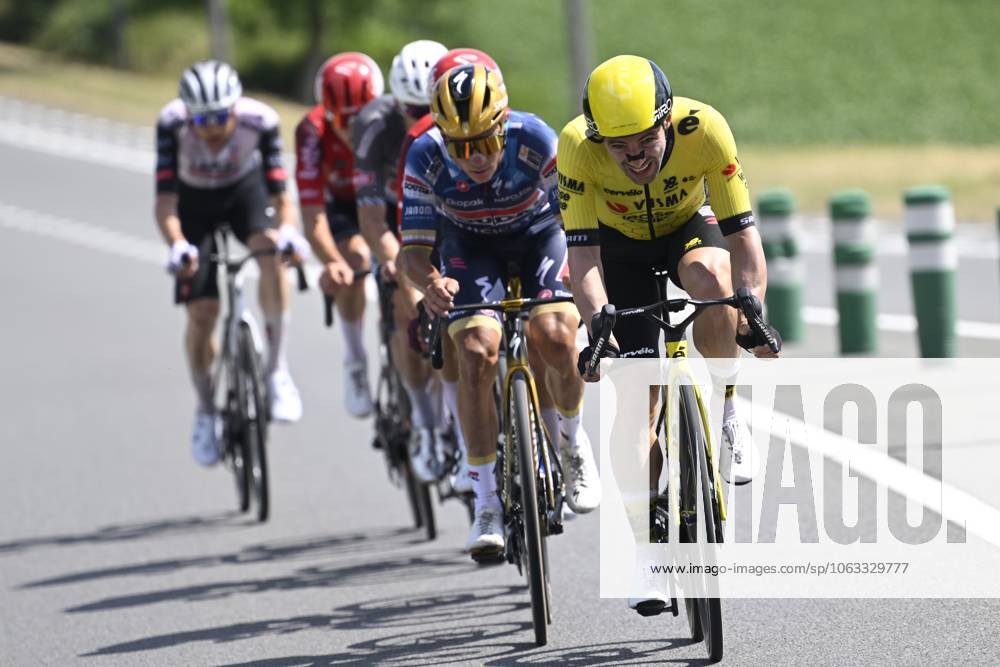 Belgian Victor Campenaerts of Team Visma-Lease a Bike pictured in action during the men s elite road race of the Belgian Cycling Championships, 230km from and to the Grand Place square in Binche on Sunday 29 June 2025. POOLxNICOxVEREECKEN x128059751x