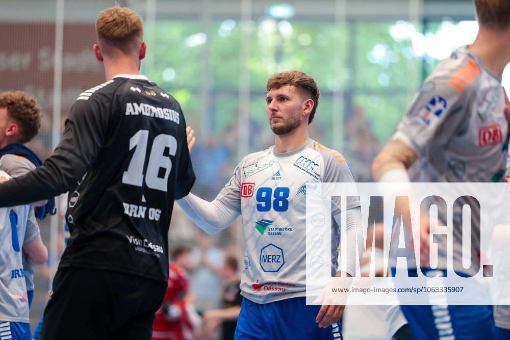 2. Handball Bundesliga, Nachholspiel, TuSEM Essen - Dessau-Rosslauer HV 06, Yannick-Marcos Pust (Dessau-Rosslauer HV 06) jubelt, Essen Sporthalle Am Hallo NRW Deutschland xRHR-FOTO DEx