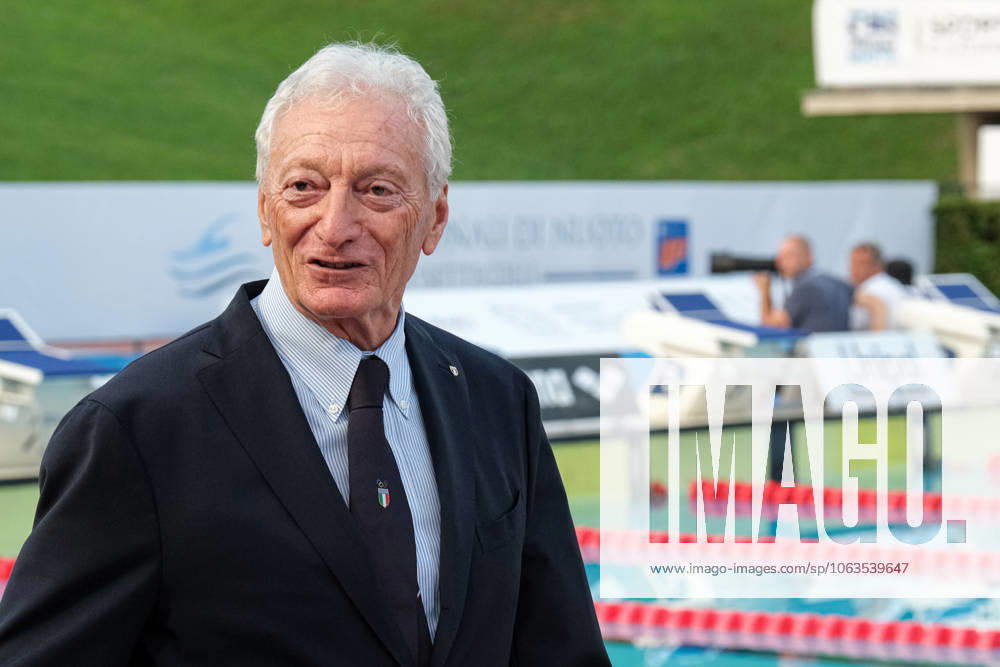 Podium of the day 2 at the Swimming Internationals of the 61th Settecolli in Roma, Italy - 27 Jun 2025 Luciano Buonfiglio, new Coni President, seen during the second day at the swimming internationals of the 61th Settecolli Trophy. Rome Italy