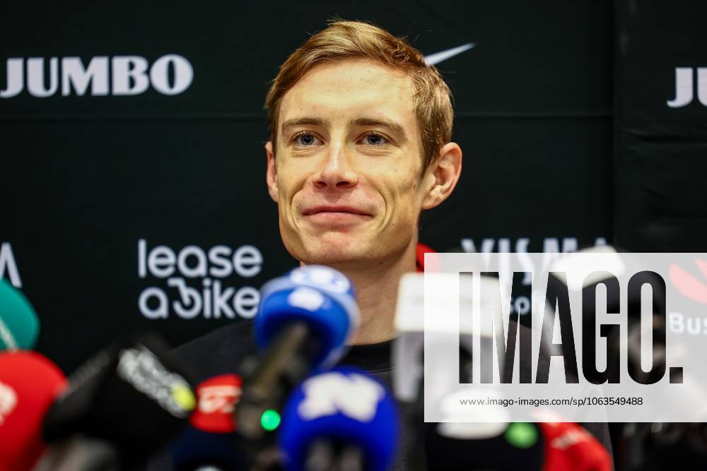 Danish Jonas Vingegaard Hansen of Team Visma-Lease a Bike pictured during a press conference, PK, Pressekonferenz of team Visma - Lease a Bike ahead of the 2025 Tour de France cycling race, in Lille, France, on Friday 04 July 2025. The 112th edition of the Tour de France starts on Saturday 5 July in Lille, France, and will finish in Paris, France on the 27th of July. DAVIDxPINTENS x128394686x