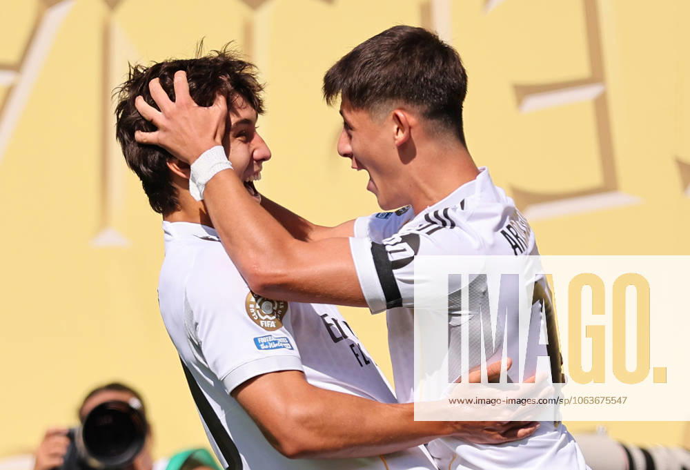 New Jersey, USA, 5th July 2025. Gonzalo Garcia of Real Madrid (l) celebrates scoring the first goal with Arda Guler of Real Madrid (r) during the Real Madrid vs Borussia Dortmund FIFA Club World Cup quarter final match at Metlife Stadium, New Jersey. Picture credit should read: David Klein Sportimage . SPI_032_DK_Madrid_Dortmund SPI-4006-0035