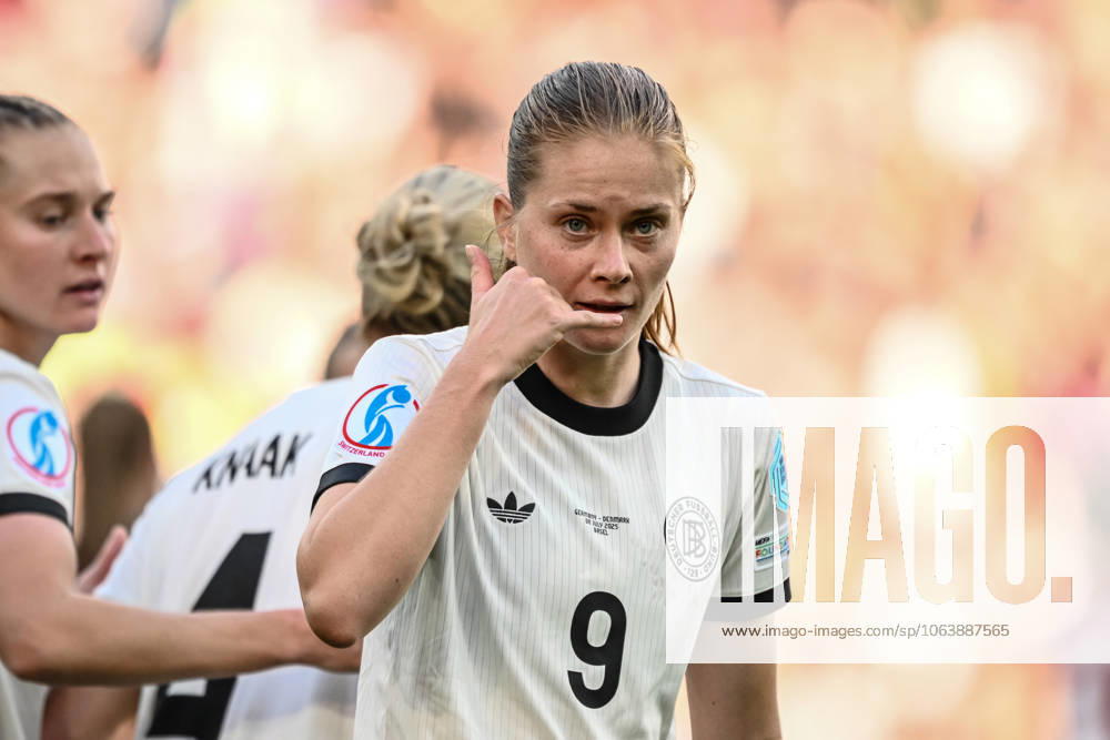 Sjoeke Nuesken (Germany) celebrates after scoring her team s first goal during the UEFA Women s EURO 2025 Group C match between Germany and Denmark at St. Jakob‘Park on July 8, 2025 in Basel, Switzerland. (Photo by Harry Langer DeFodi Images)