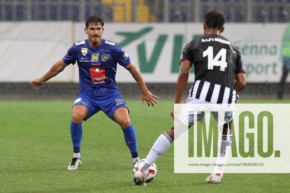 Besiktas vs St. Polten - Friendly match ST. POLTEN, AUSTRIA - JULY 10: St. Polten player Din Barlov (L) and Besiktas defender Felix Uduokhai (14) compete for the ball during a pre-season friendly match between St. Polten and Besiktas at NV Arena in St. Polten, Austria, on July 10, 2025. Ahmet Okatali Anadolu Polten Austria. Editorial use only. Please get in touch for any other usage.