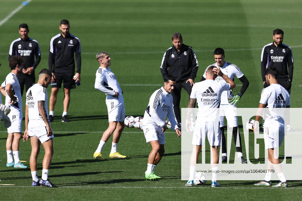 Federico Valverde of Real Madrid in action during the training day celebrated at Ciudad Deportiva Real Madrid on October 01, 2022, in Valdebebas, Madrid, Spain.