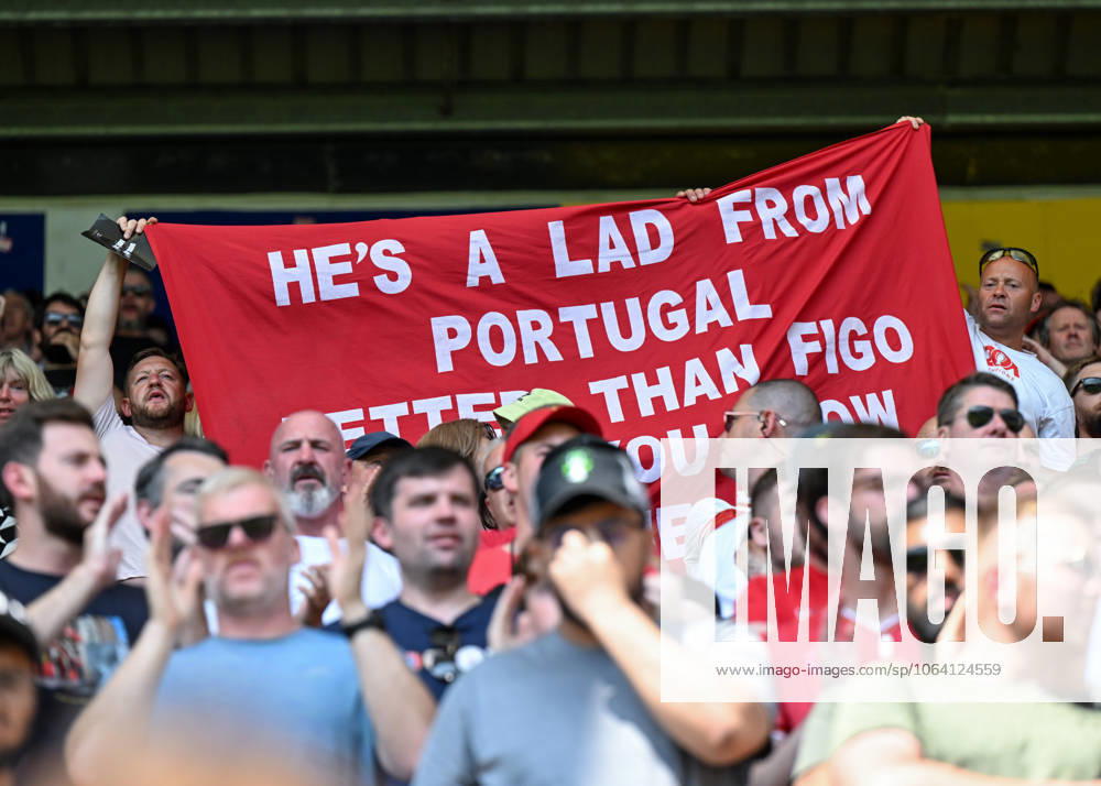 Preston, England, 13th July 2025. Liverpool fans holding a banner in tribute of Liverpool player Diogo Jota ahead of the Preston North End vs Liverpool Pre Season Friendly match at Deepdale, Preston. Picture credit should read: Cody Froggatt Sportimage . SPI_022_CF_PRESTON_V_LIVERPOOL SPI-4018-0024