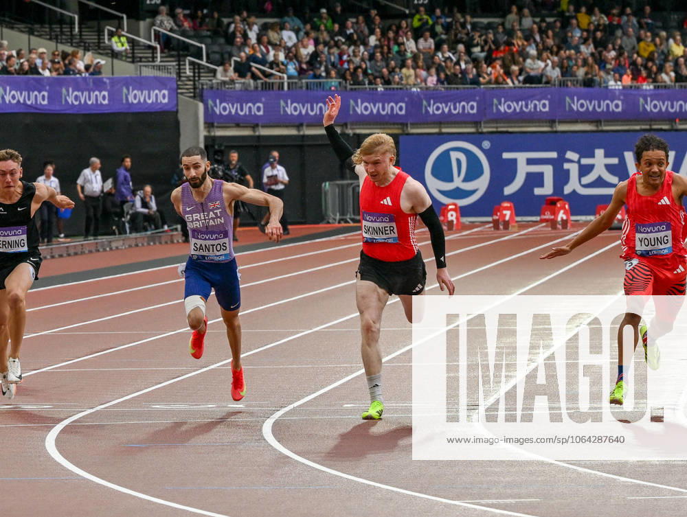 Novuna London Athletics Meet, London, UK. 19 July 2025. London, UK, 19 July 2025. 100m Para Mens, 1 SKINNER Zak GBR, 2 YOUNG Thomas GBR, 3 SANTOS Kevin during the Novuna London Athletics Meet 2025, part of the Wanda Diamond League at London Stadium, Queen Elizabeth Park, London, UK., Credit:Lee Floyd Avalon UK, London, London Stadium, Queen Elizabeth