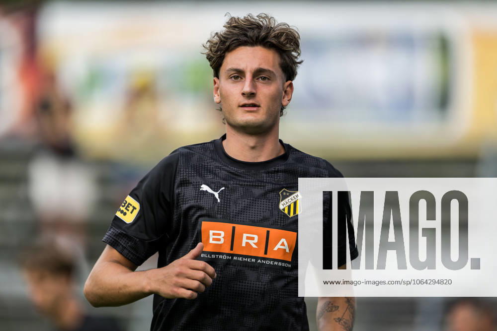 Häckens Silas Andersen inför fotbollsmatchen i Allsvenskan mellan Halmstad och Häcken den 20 juli 2025 i Halmstad.