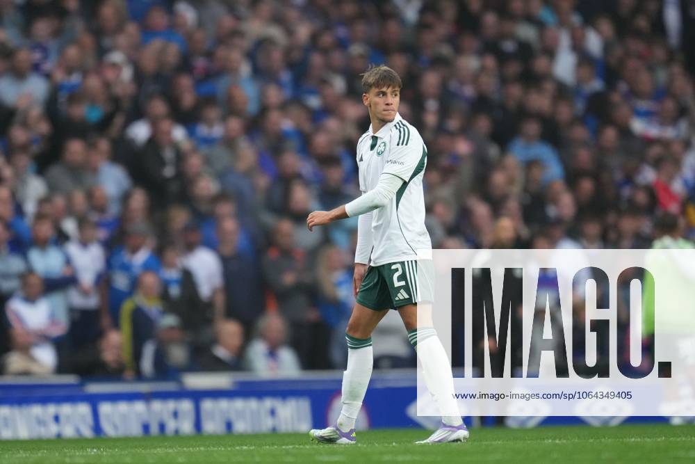 Referee Donatus Rumsas sends off Georgios Vagiannidis of Panathinaikos for a second yellow card offence following a foul on Findlay Curtis of Rangers. Rangers v Panathinaikos, UEFA Champions League, 2nd Qualifying Round, Football, Ibrox Stadium, Glasgow, UK - 22 Jul 2025Glasgow Ibrox Stadium United Kingdom