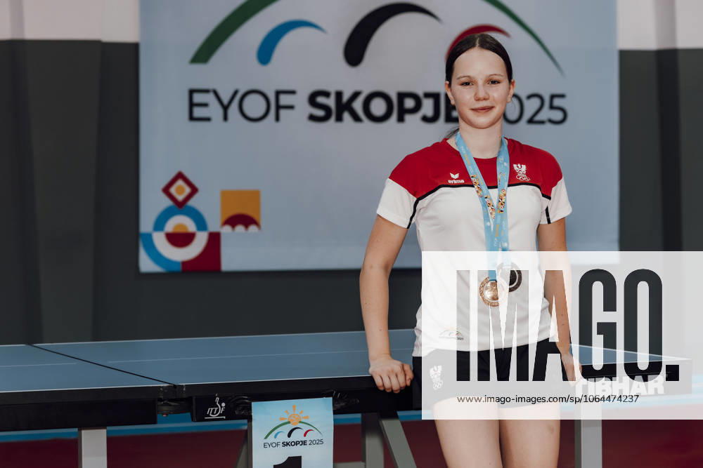 OLYMPICS - EYOF Skopje 2025 SKOPJE,NORTH MACEDONIA,26.JUL.25 - OLYMPICS - EYOF, European Youth Olympic Festival Skopje 2025, Table tennis, Tischtennis Image shows Nina Skerbinz (AUT). GEPAxpictures xPatrickxSteiner