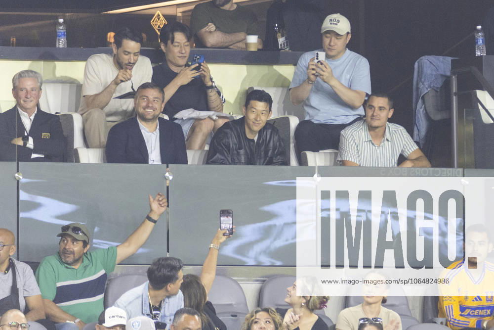 South Korean superstar Son Heung-min watches during the Leagues Cup 2025 soccer match between Los Angeles FC and the Tigres UANL at BMO Stadium, August 5, 2025 in Los Angeles. Los Angeles USA - ZUMAc68_ 20250805_zaf_c68_005