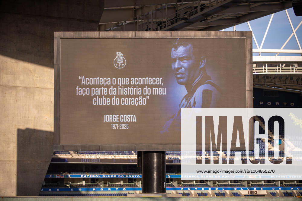 Public Memorial Held For Jorge Costa In Estadio Do Dragao The iconic words from Jorge Costa are spoken at the public wake held for him at the Estadio do Dragao in Porto, Portugal, on August 6, 2025. Jorge Costa is a professional football player, coach, and sports director for many clubs such as FC Porto and the Portuguese national team, Nationalteam The wake, attended by friends and fellow players, comes the day after he passes away due to cardiac arrest in Porto, Portugal. Porto Porto Portugal