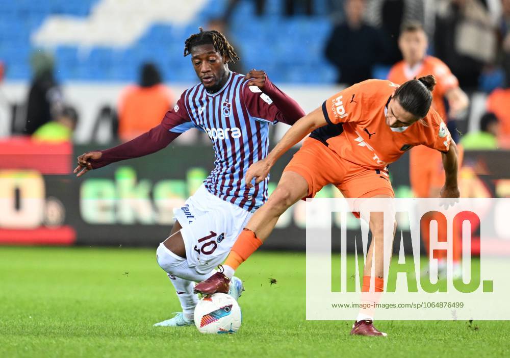 Trabzonspor v Basaksehir - Turkish Super Lig TRABZON, TURKIYE - OCTOBER 19: Muhammed Cham (L) of Trabzonspor in action during the Turkish Super Lig week 9th match between Trabzonspor and Basaksehir at Papara Park in Trabzon, Turkiye on October 19, 2024. Trabzon Turkey. Editorial use only. Please get in touch for any other usage.