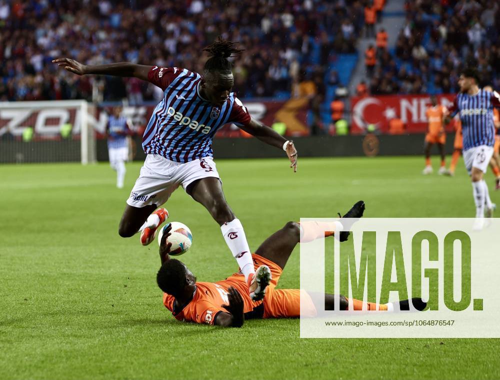 Trabzonspor v Basaksehir - Turkish Super Lig TRABZON, TURKIYE - OCTOBER 19: Batista Mendy (L) of Trabzonspor in action during the Turkish Super Lig week 9th match between Trabzonspor and Basaksehir at Papara Park in Trabzon, Turkiye on October 19, 2024. Trabzon Turkey. Editorial use only. Please get in touch for any other usage.