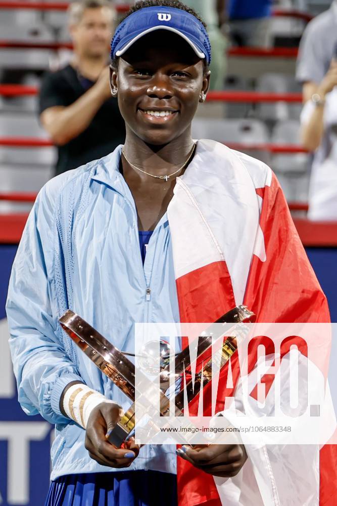 Victoria Mboko ( Canada ) apres son premier sacre de sa carriere au tournoi WTA, Tennis Damen Masters 1000 de MontrÃ al au court central IGA face Ã Naomi Osaka ( Japon ). TENNIS WTA 1000 NATIONAL BANK OPEN 2025 FINALE MBOKO OSAKA IGA STADIUM MONTREAL CANADA 07 08 2025 Montassar Yazidi PRESSE SPORTS MONTREAL IGA STADIUM Canada GermanyxJapanxUKxFrancexBelgiumxOUT
